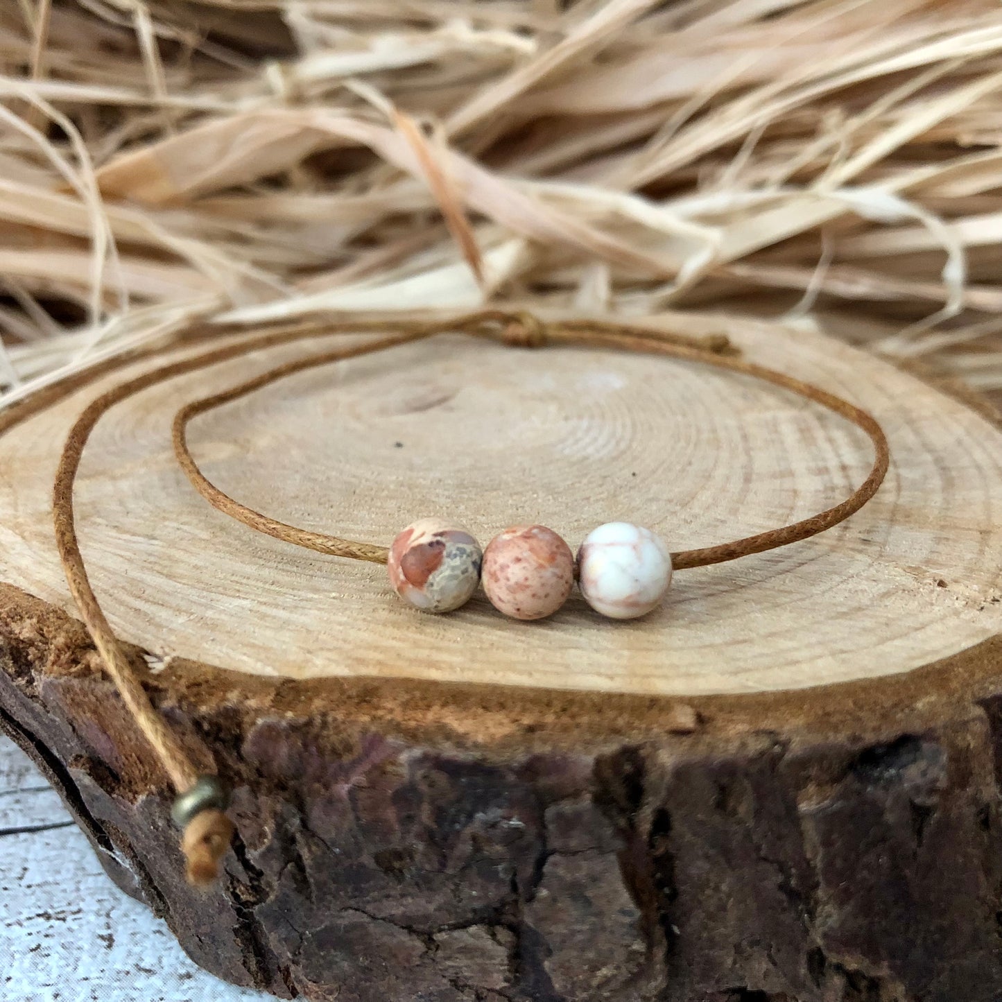 'Pierre de Stabilité' Bracelet petit souhait en jaspe impérial