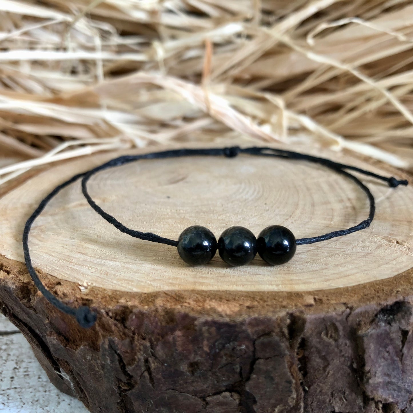 'Pierre de Protection' Bracelet petit souhait en Obsidienne