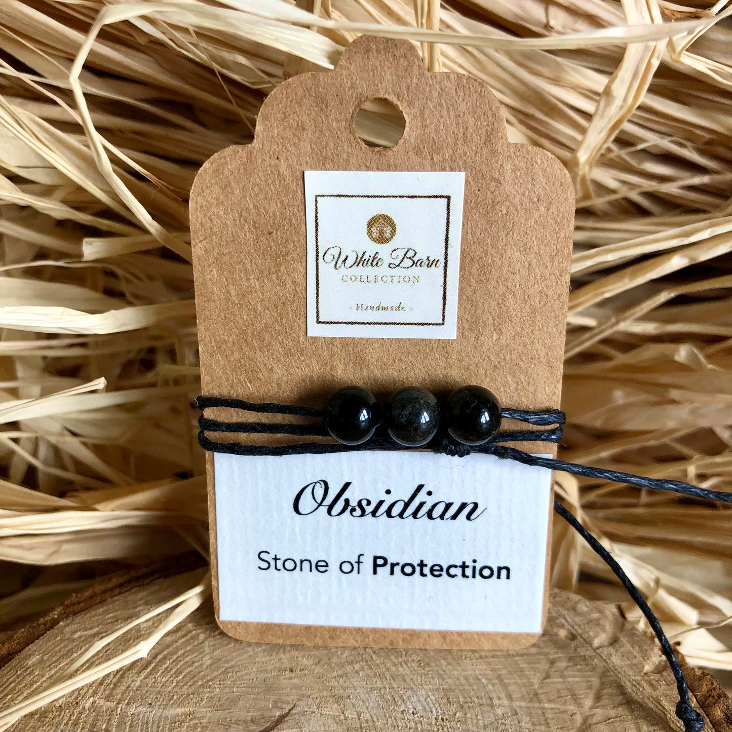 ‘Stone of Protection’ Obsidian little wish bracelet