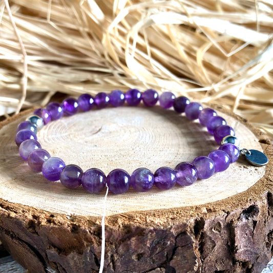 Amethyst beaded bracelet