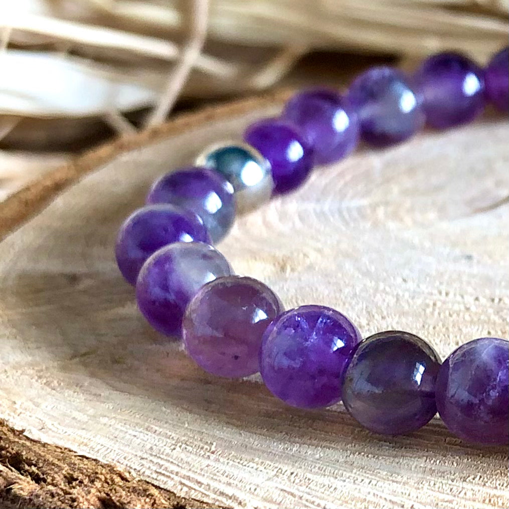 Amethyst beaded bracelet