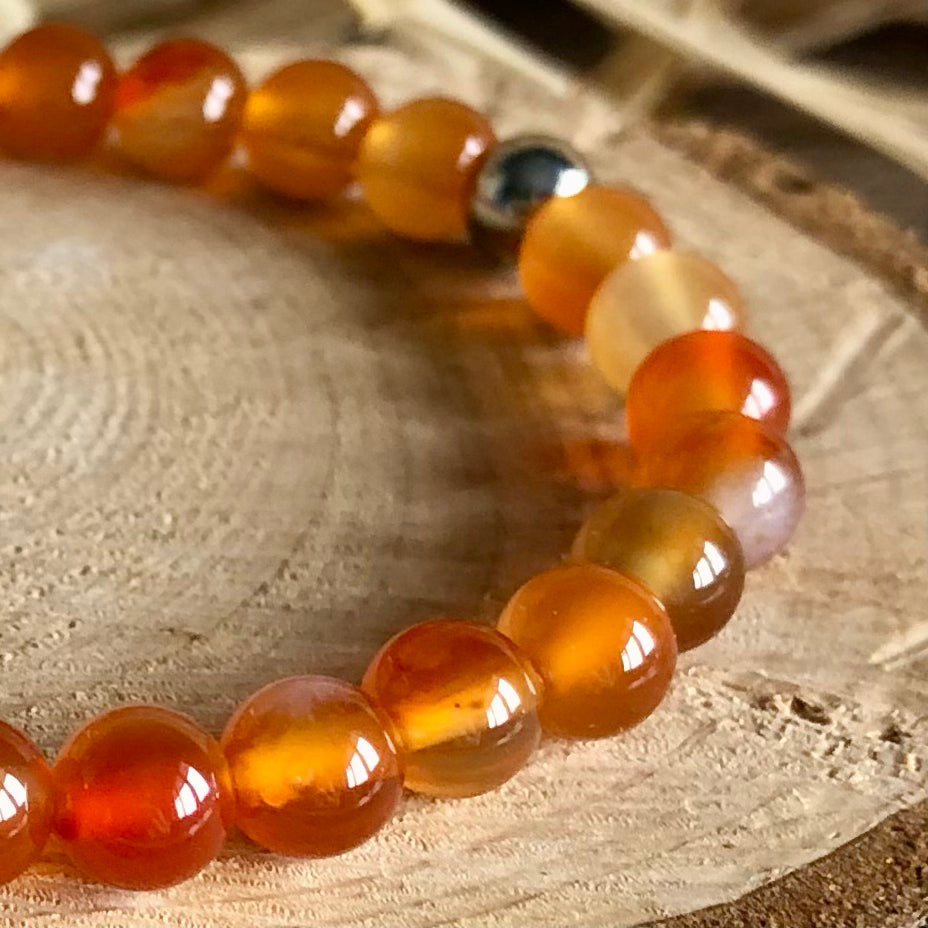 Carnelian beaded bracelet