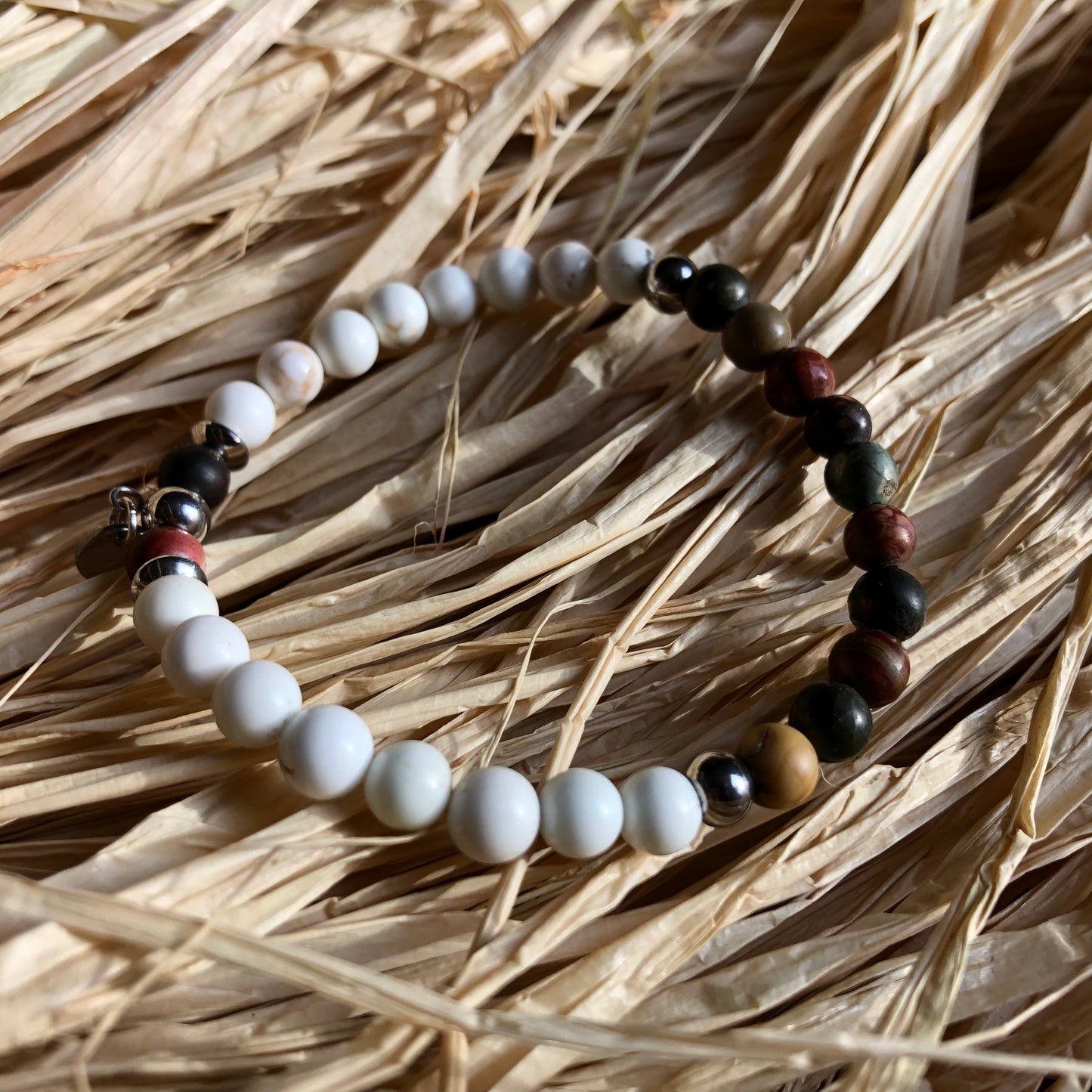 Magnesite - Picasso Jasper ‘Trinity’ bracelet