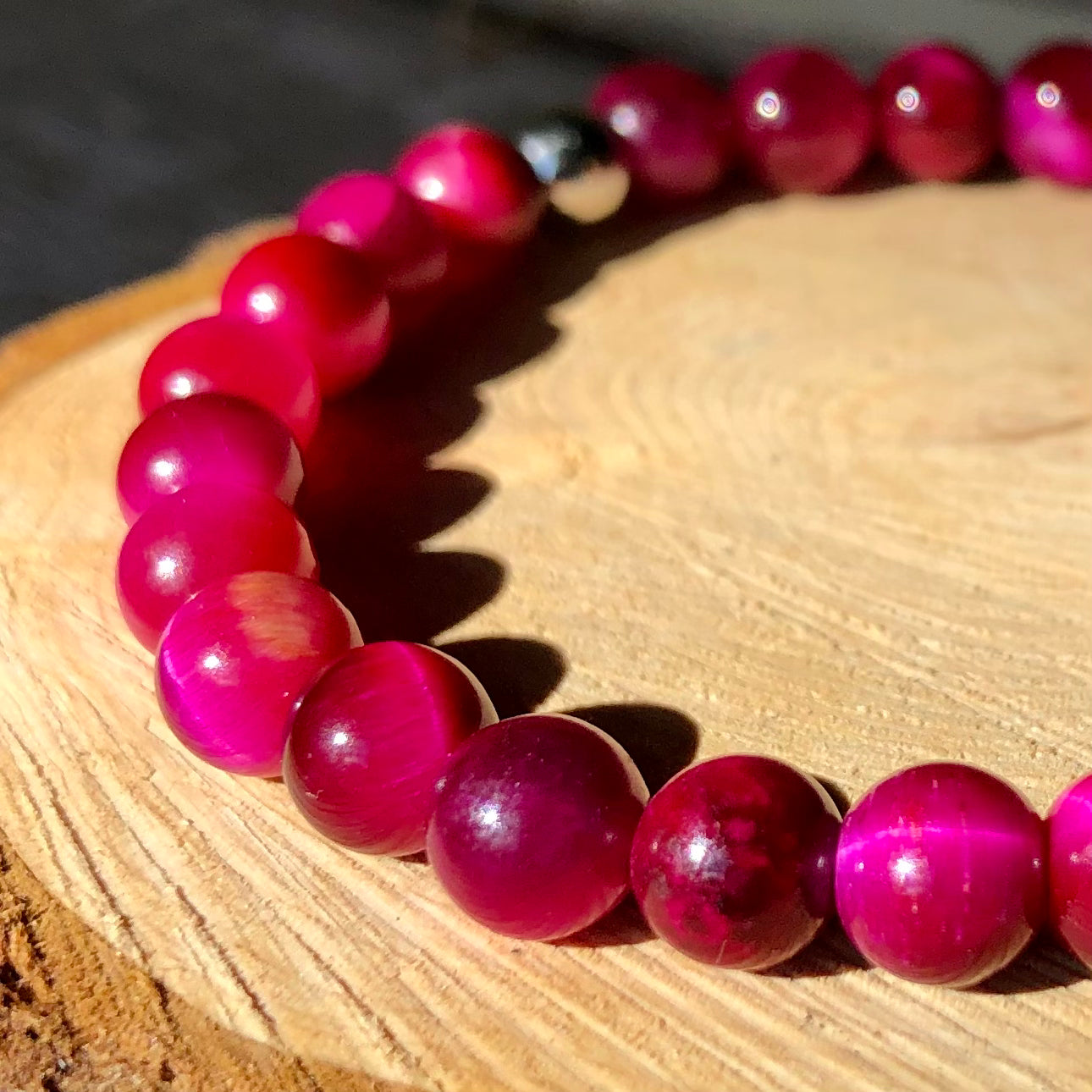 Bracelet de perle d’Oeil de Tigre Rose