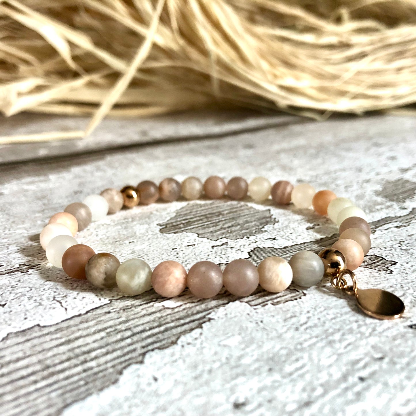 Sunstone beaded bracelet