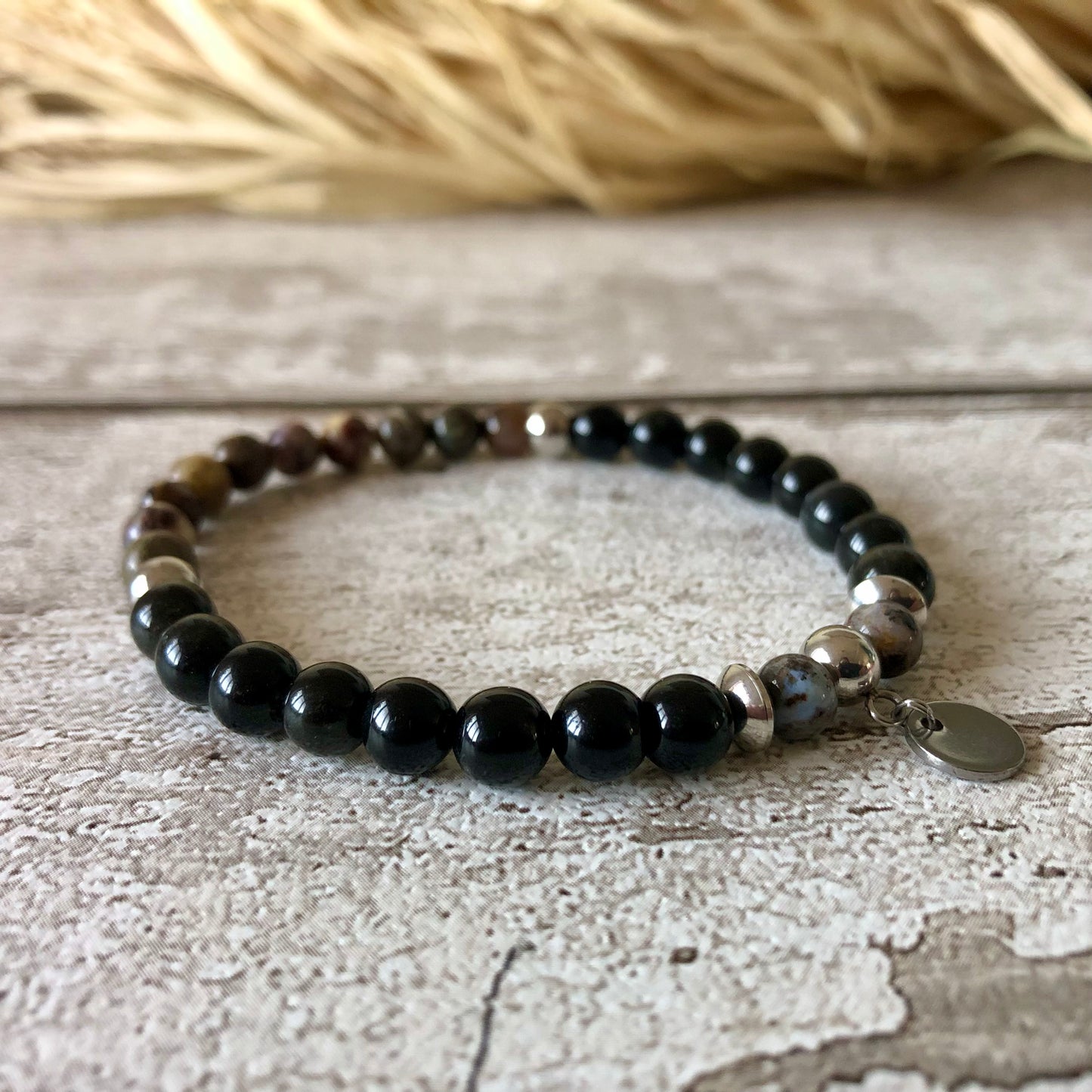 Obsidian - Pietersite ‘Trinity’ bracelet