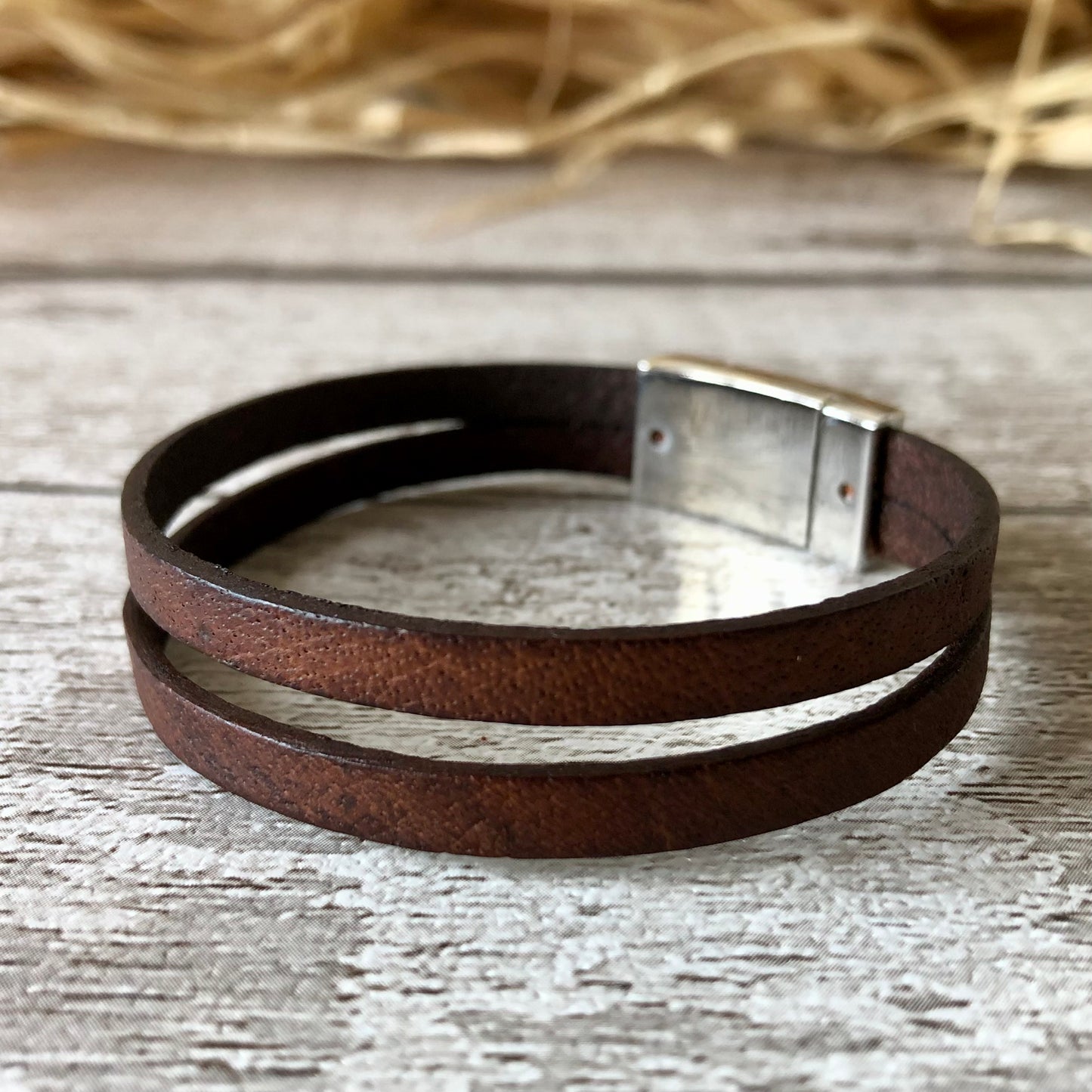 Mahogany 2 Strands leather bracelet