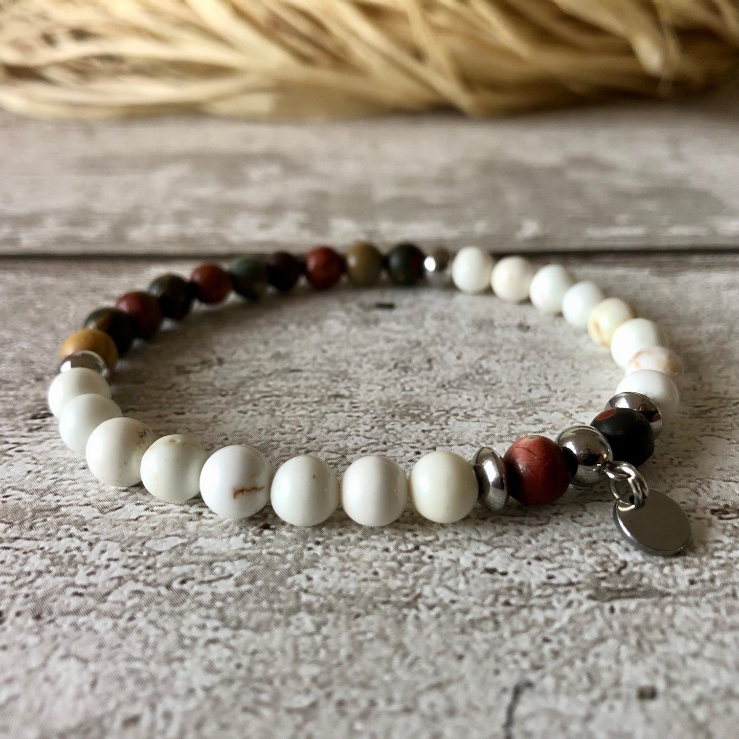 Magnesite - Picasso Jasper ‘Trinity’ bracelet