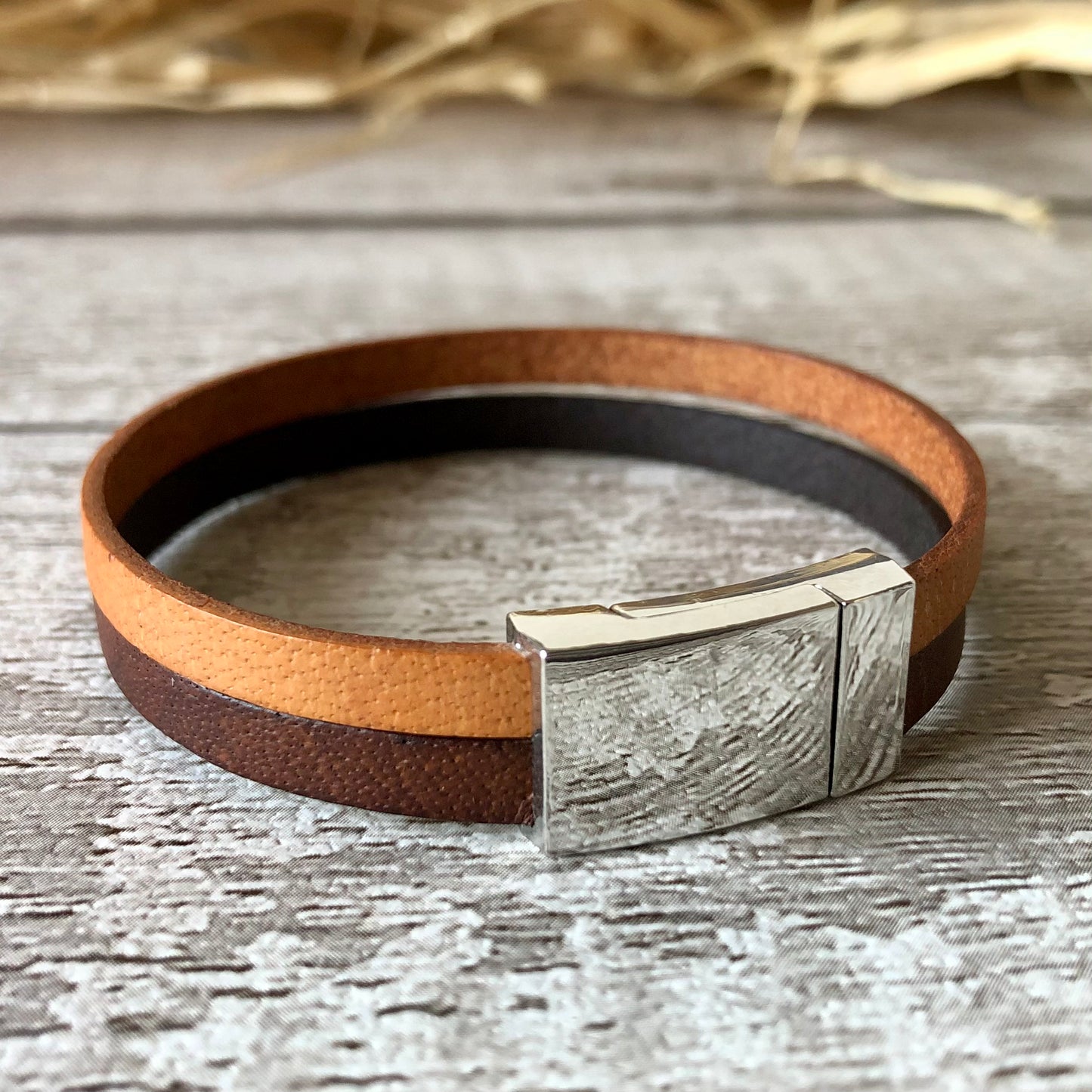 Windsor Tan - Mahogany 2 Strands leather bracelet