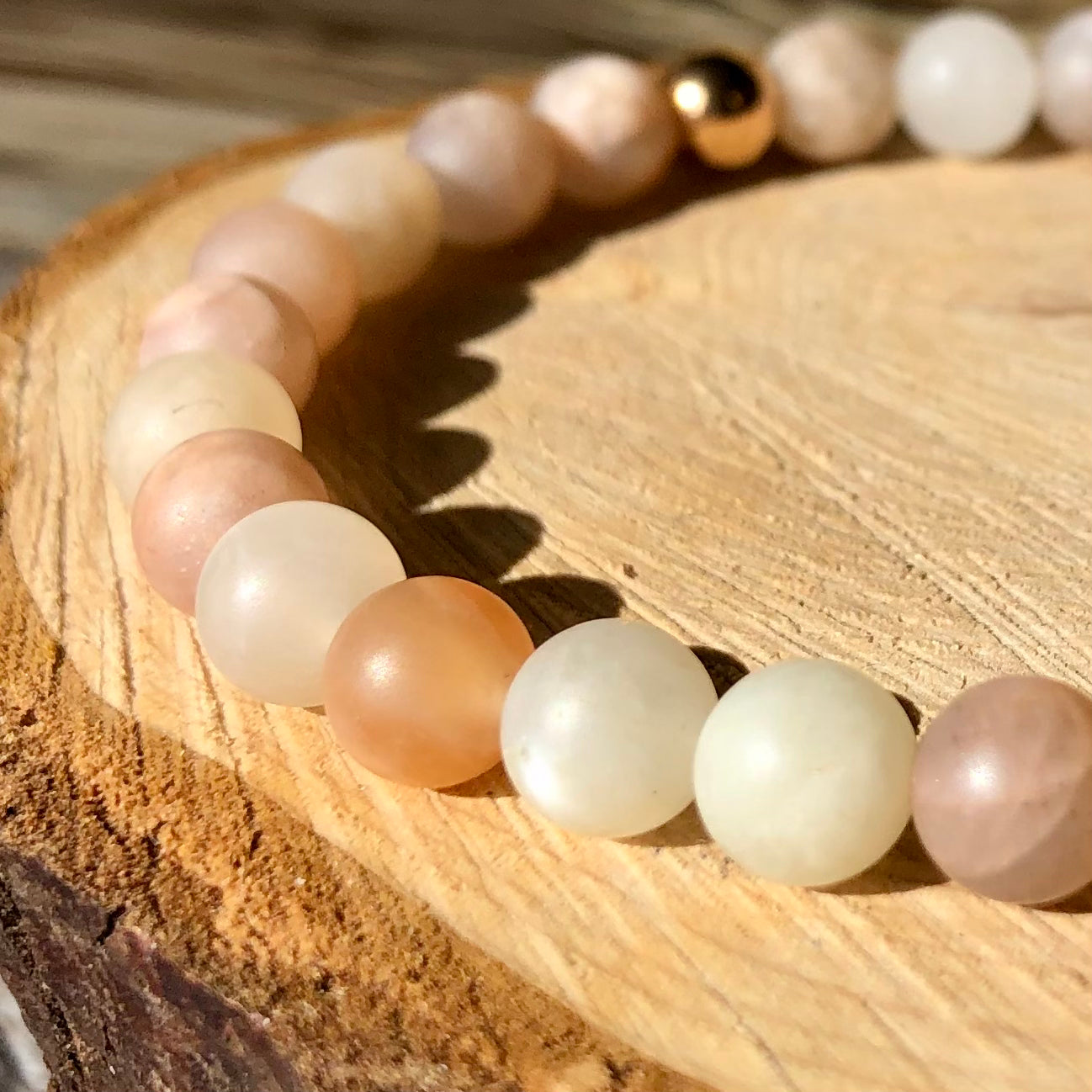 Sunstone beaded bracelet