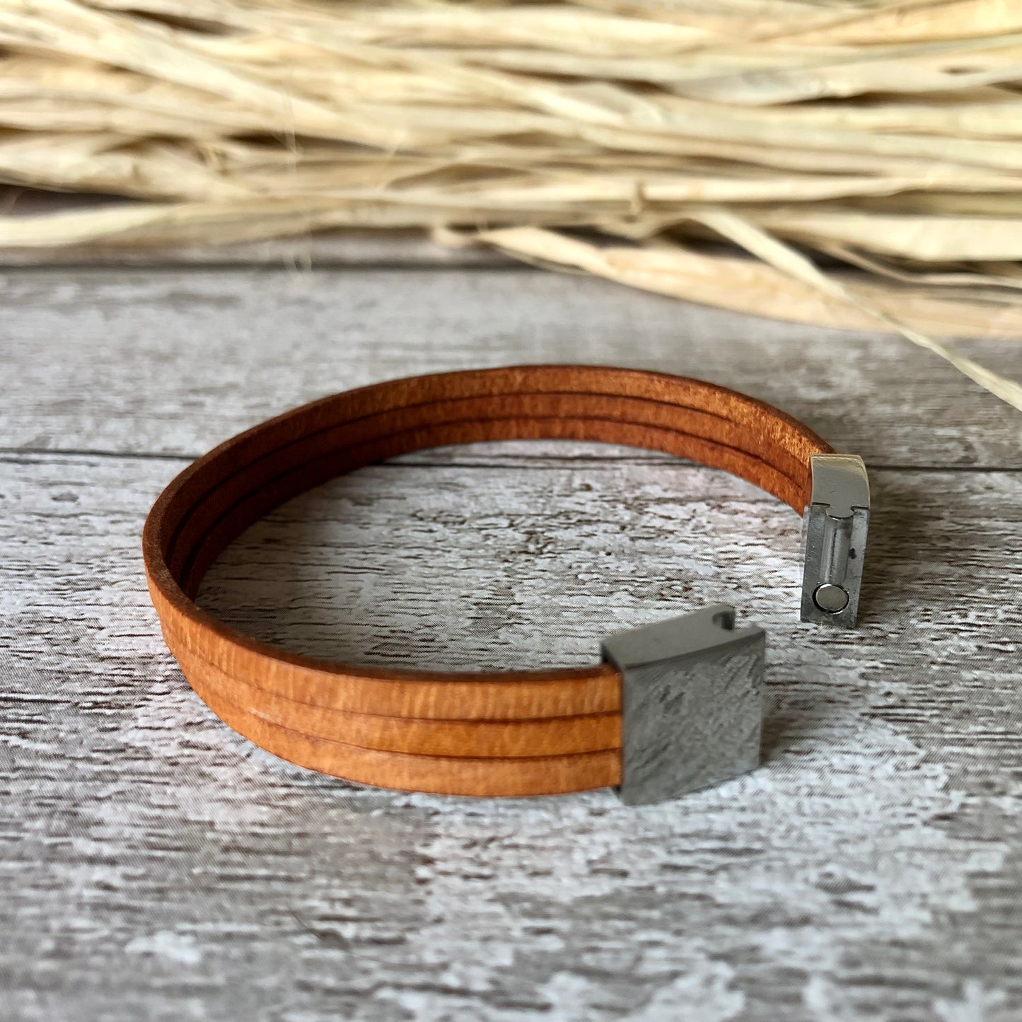 Bracelet en cuir Windsor Tan 3 brins